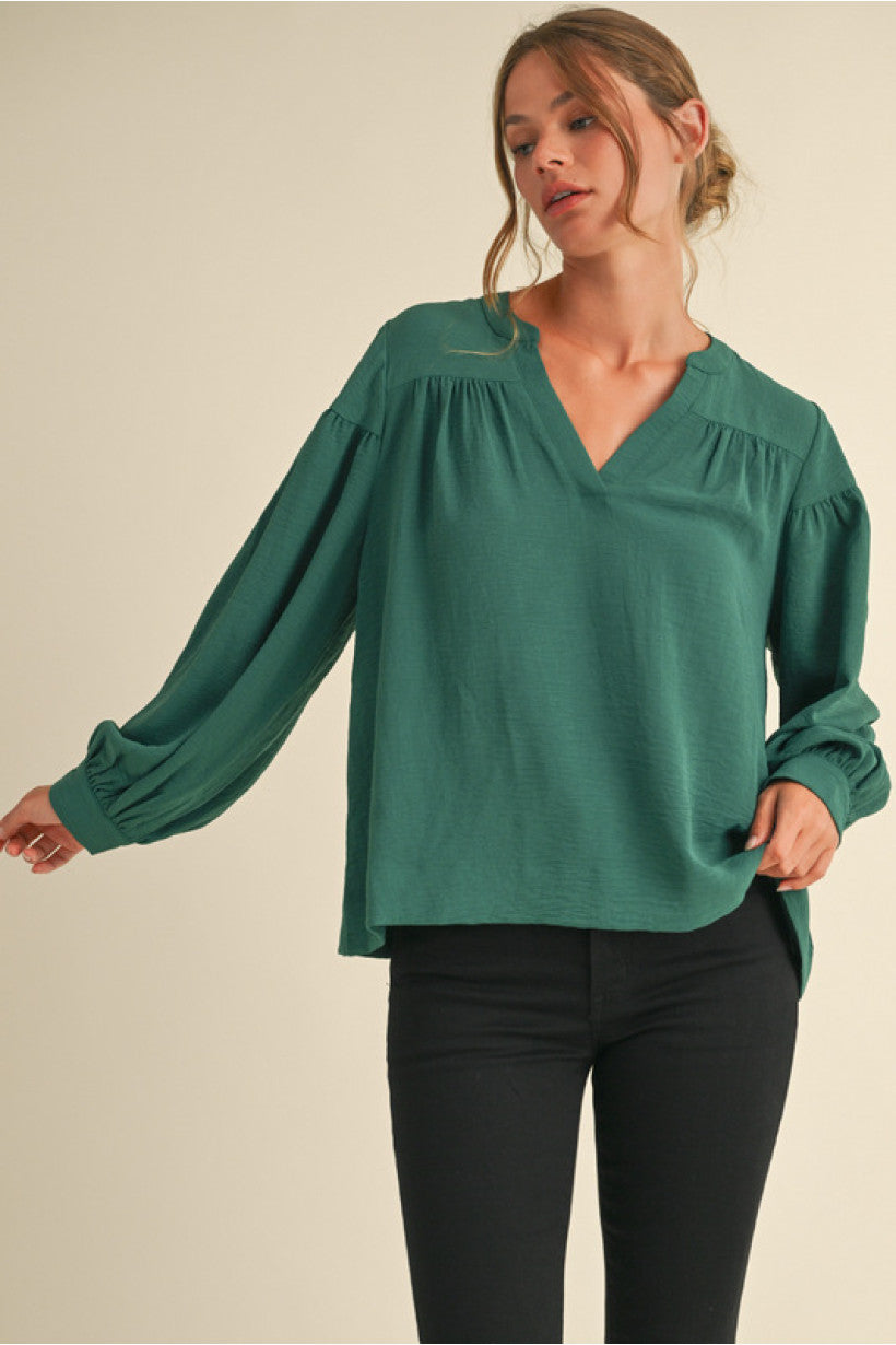 Emerald Green Long Sleeve Top