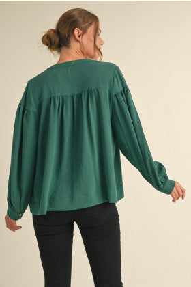 Emerald Green Long Sleeve Top