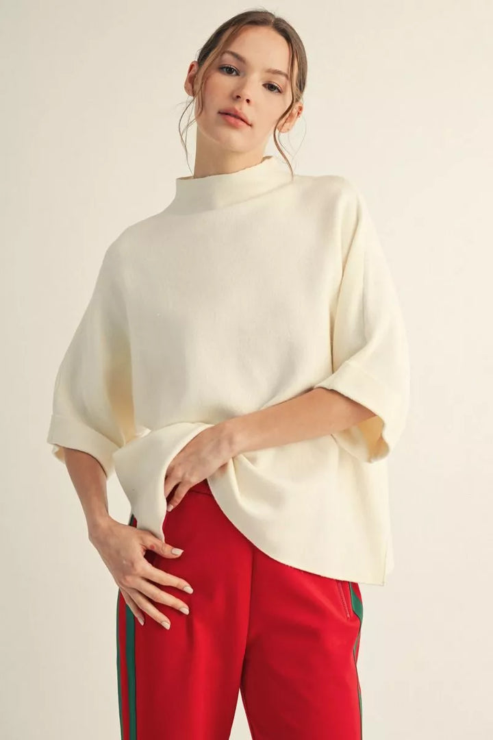 Soft Statement Knit Top- Ivory