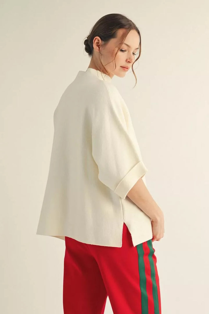 Soft Statement Knit Top- Ivory