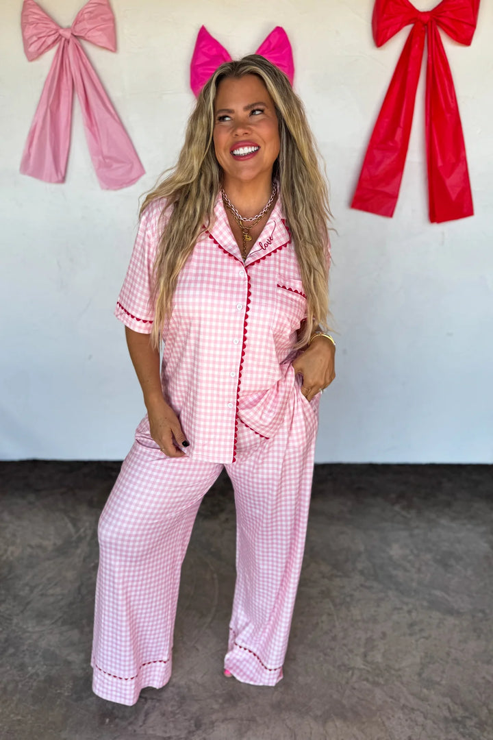 GINGHAM LOVE LUXE PJ SET