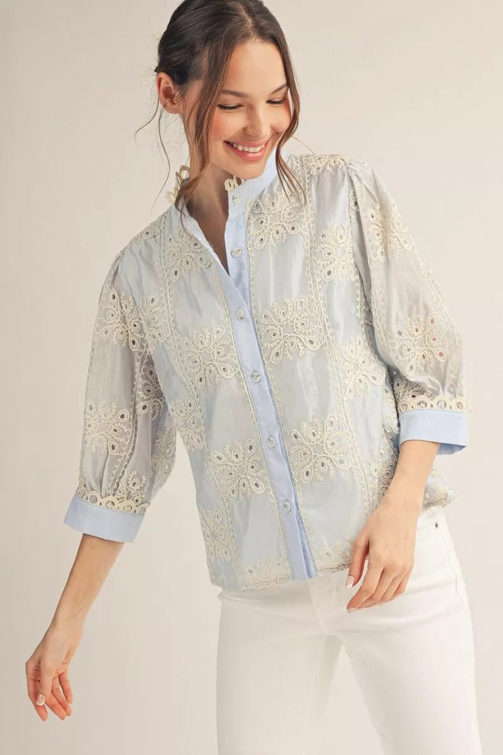 Blue Sky Spritz Blouse