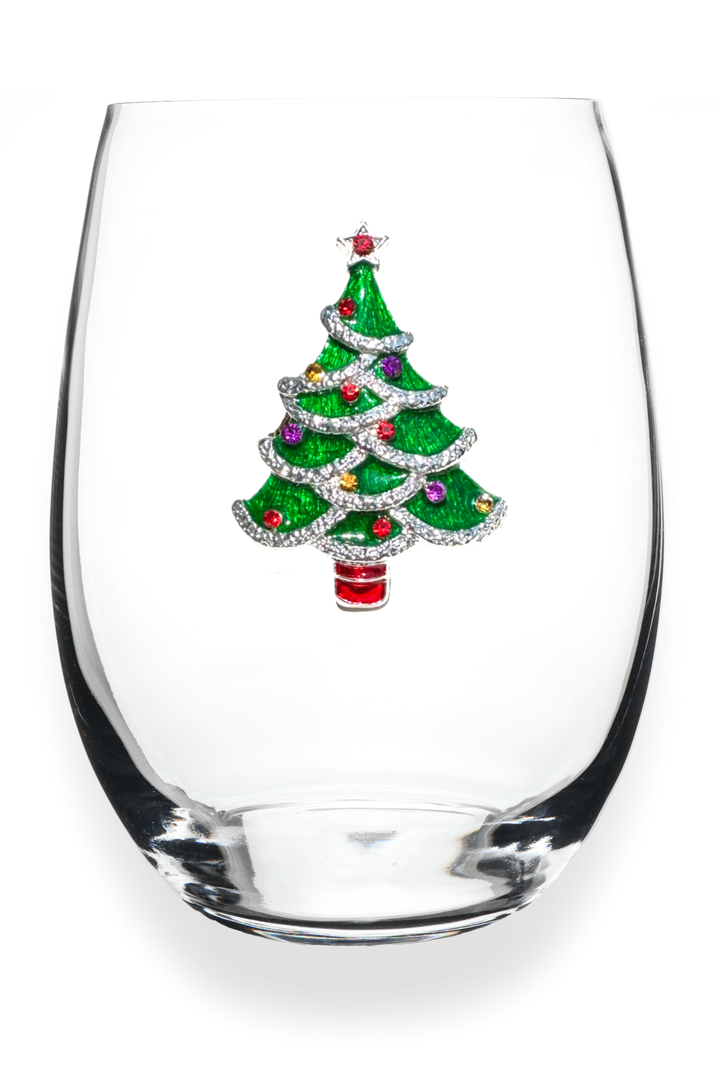 Christmas Tree Jeweled Glasswear