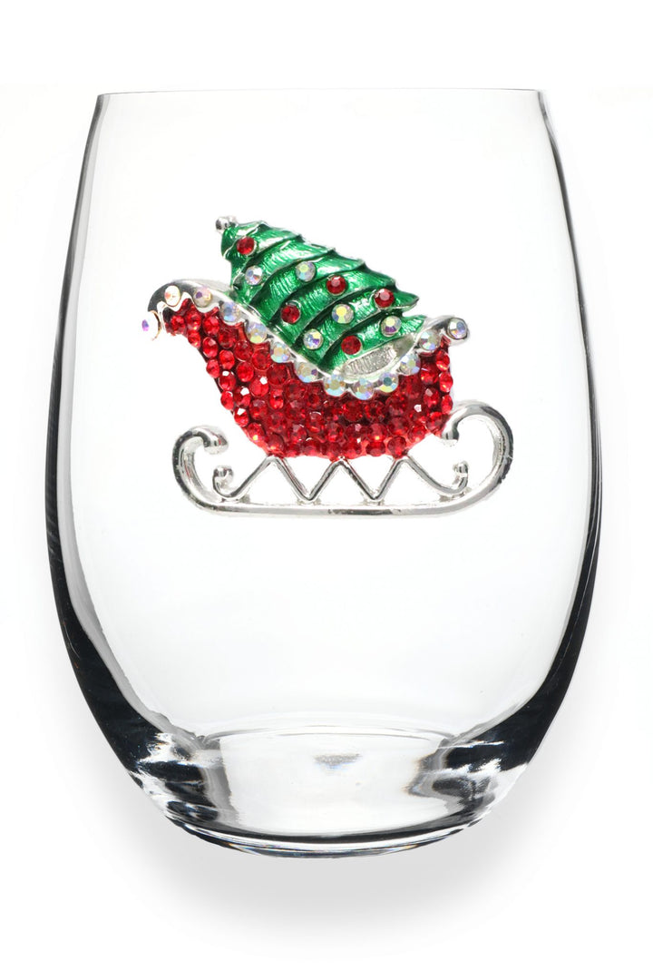 Christmas Sleigh Jeweled Glassware