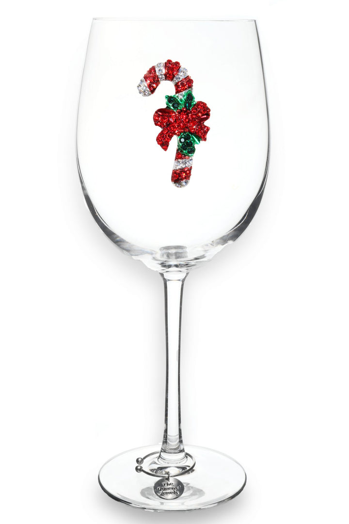 Jeweled Candy Cane Wine Glass – Limited Edition