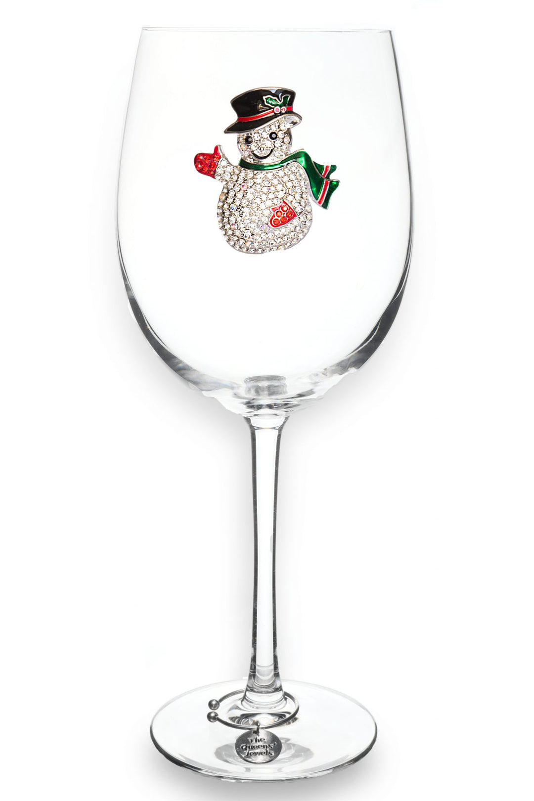 Jeweled Snowman Wine Glass