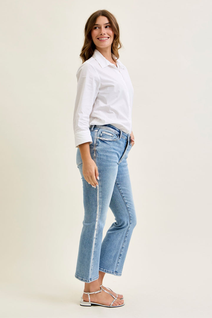 Judy Blue Kick Flare Jeans with Foiled Seams