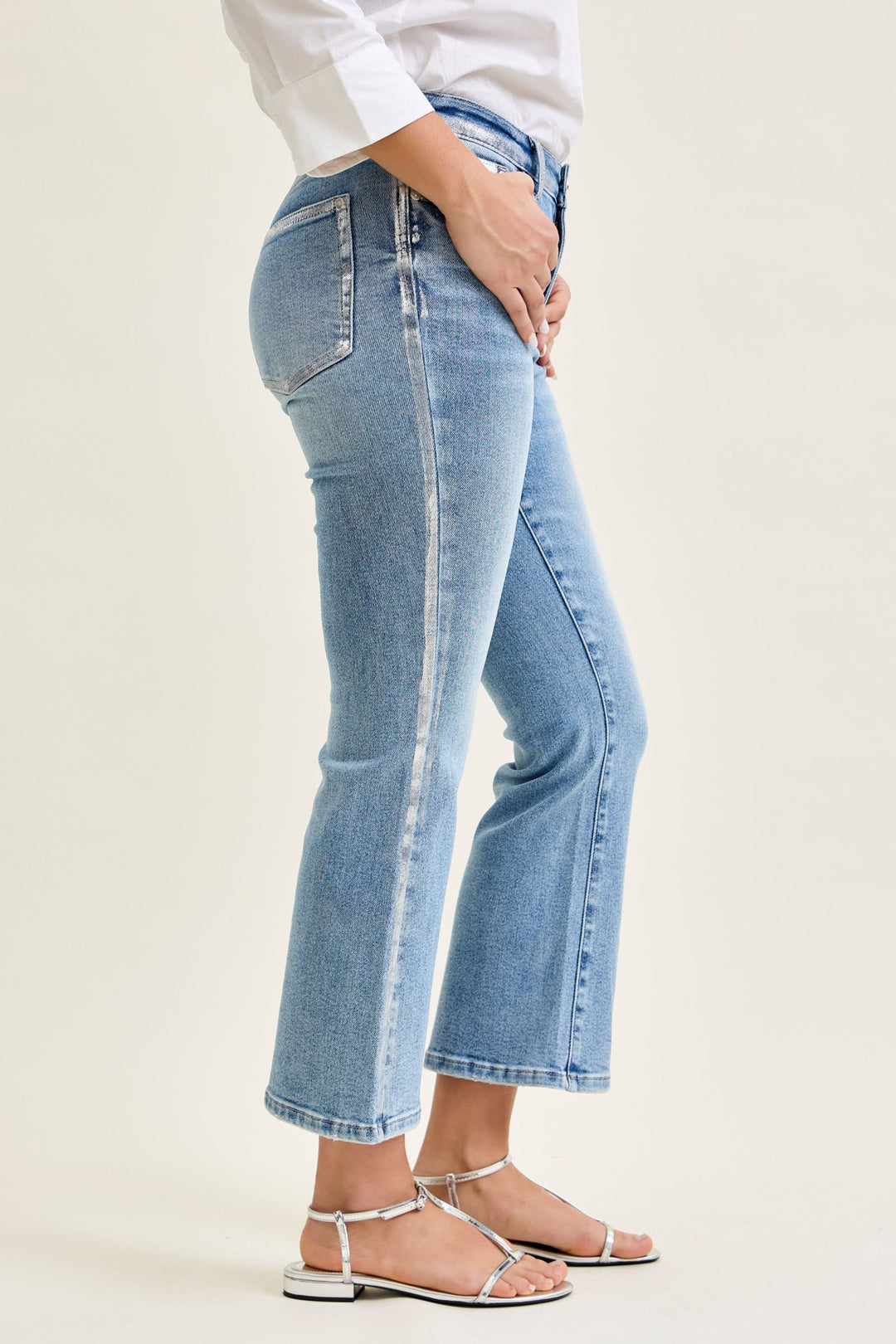 Judy Blue Kick Flare Jeans with Foiled Seams