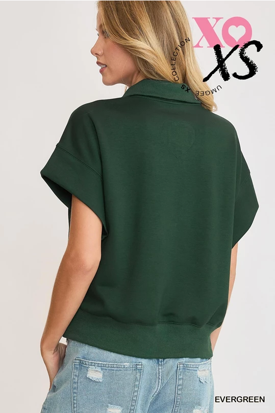 Luxeknit Half Zip Sweatshirt- Evergreen