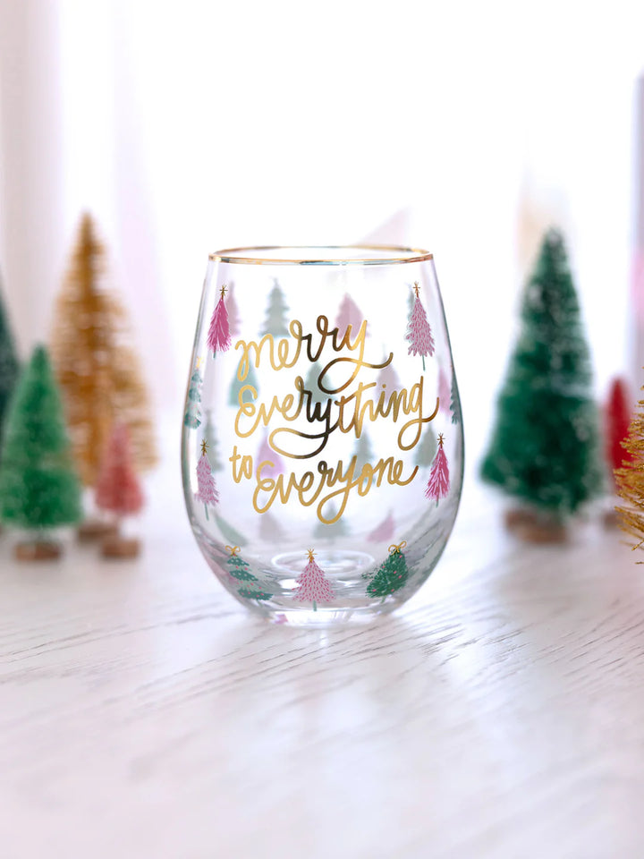 Merry Everything Wine Glass