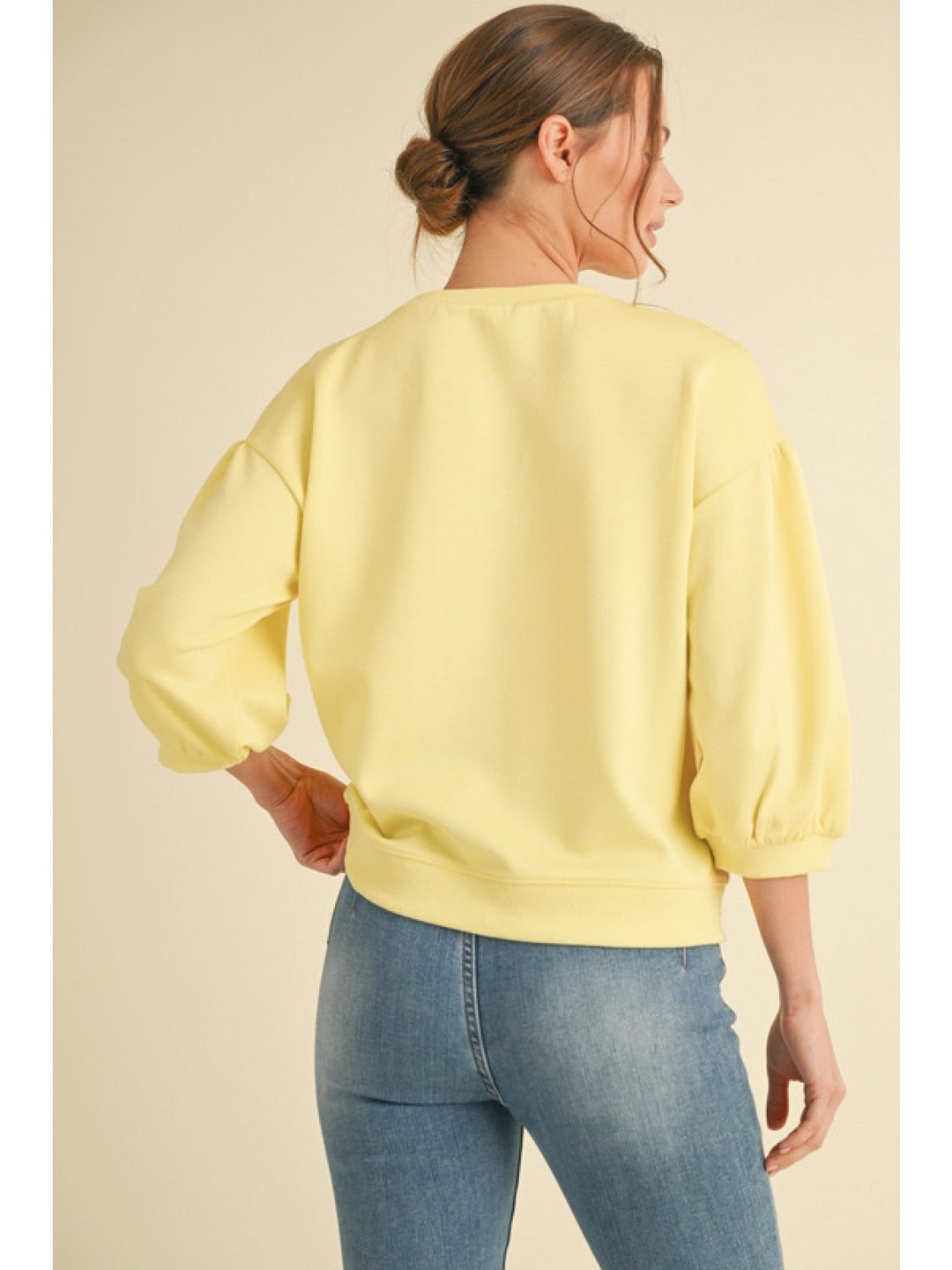 Everyday super soft 3/4 sleeve top- Banana