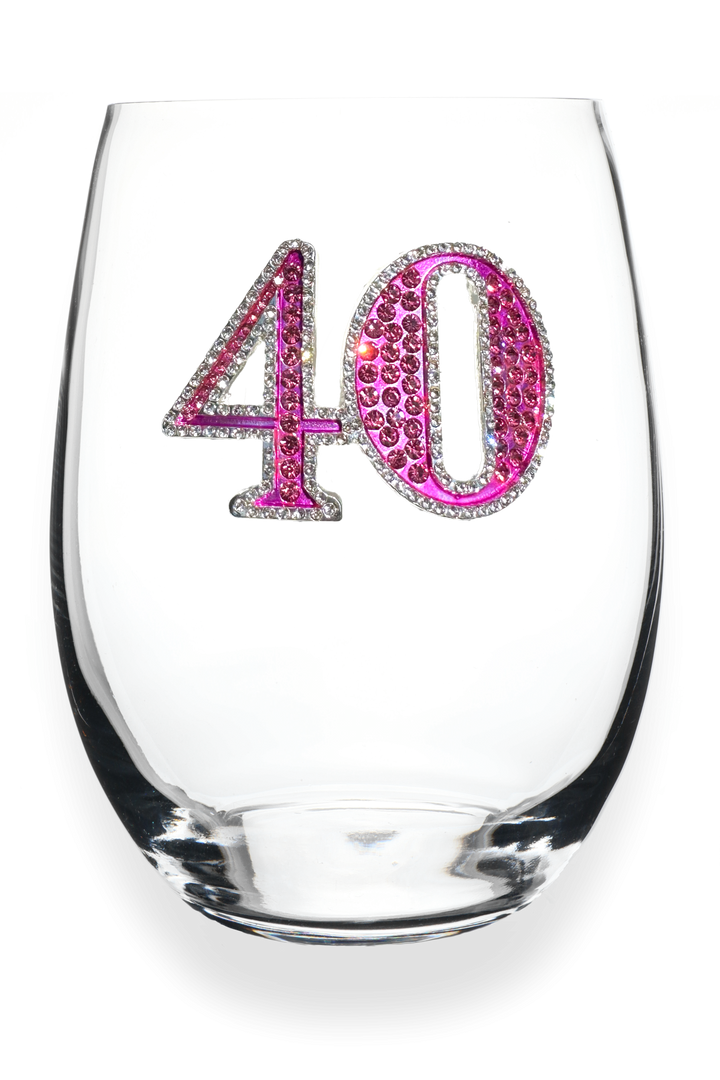 40th Birthday Jeweled Glassware