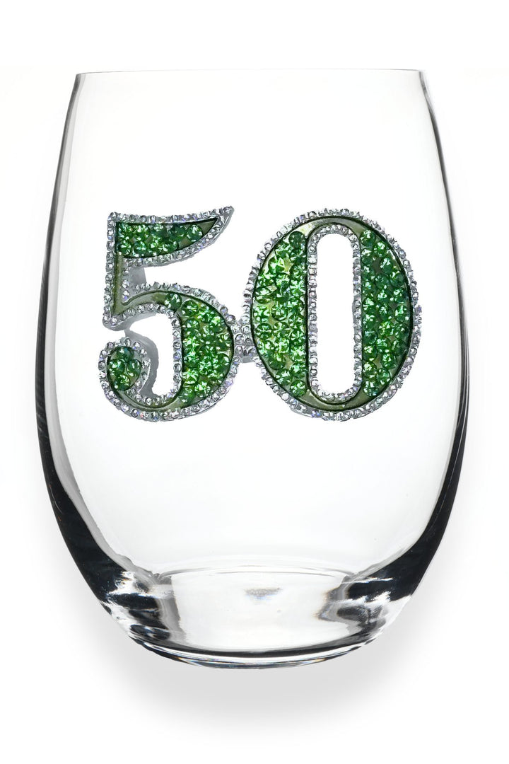 50th Birthday Jeweled Glassware