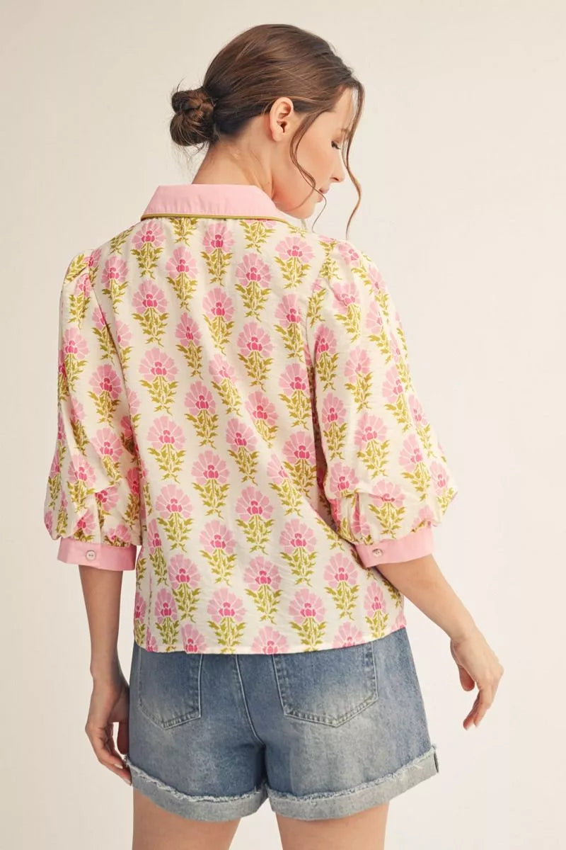 Pink Piping Top 🌸