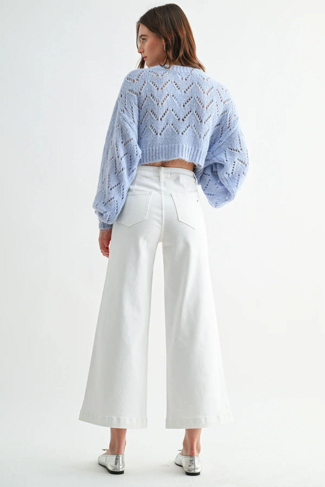 White Sands Ankle Wide Leg- Mica