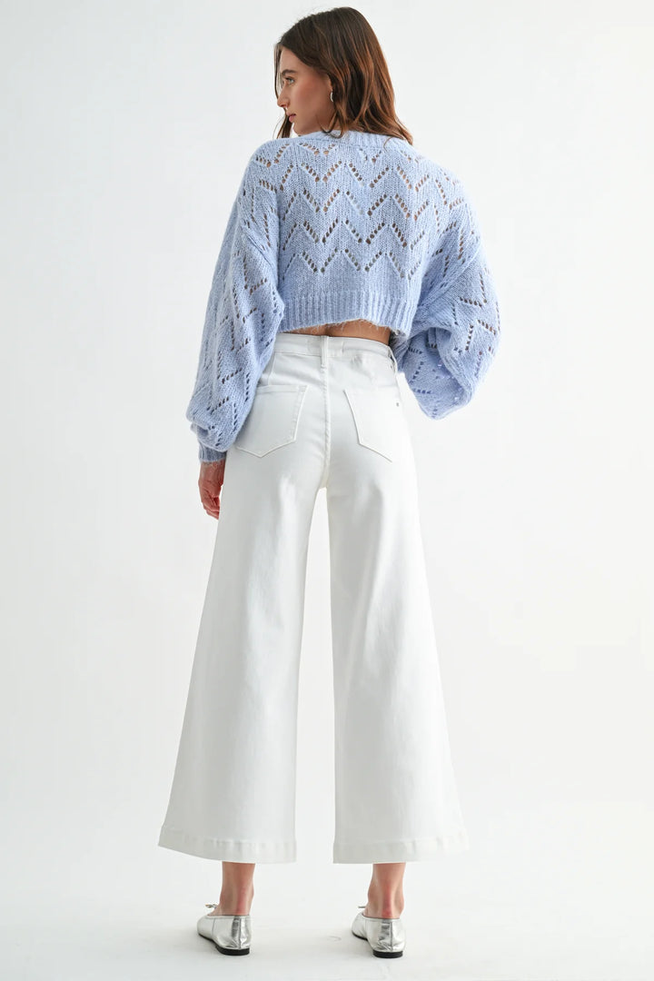 White Sands Ankle Wide Leg- Mica