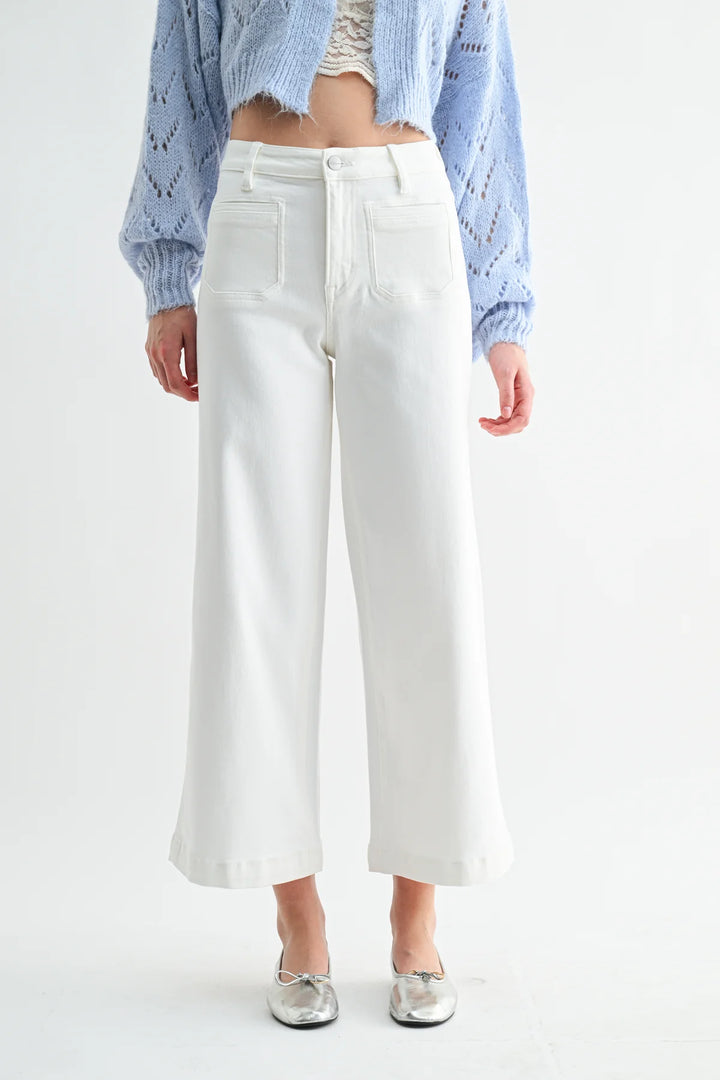 White Sands Ankle Wide Leg- Mica