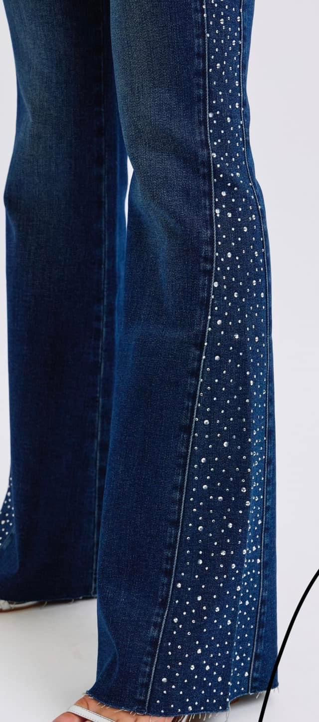 Judy Blue Rhinestone Side Panel Detail Flare