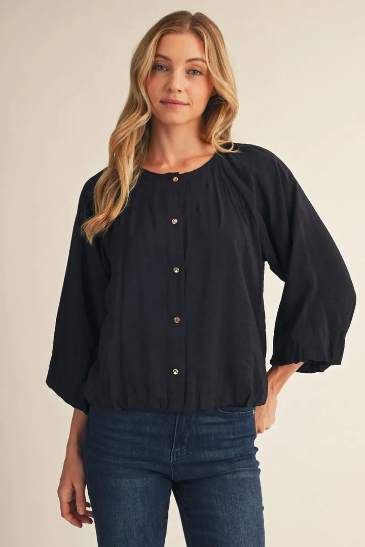 Midnight Charm Crinkle Blouse