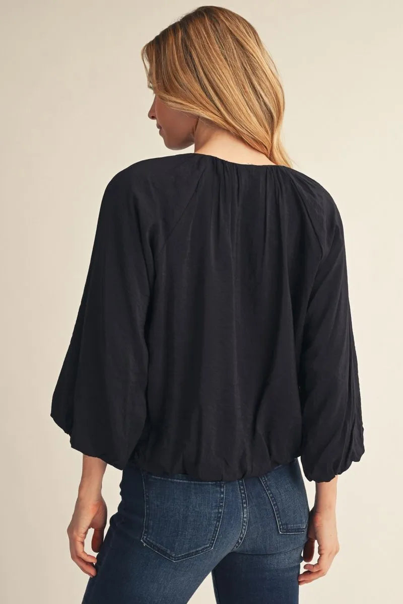 Midnight Charm Crinkle Blouse