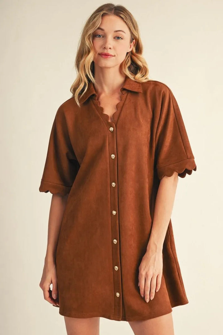 Camel Suede Dress