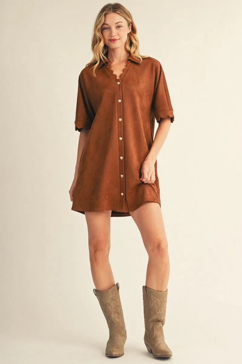 Camel Suede Dress