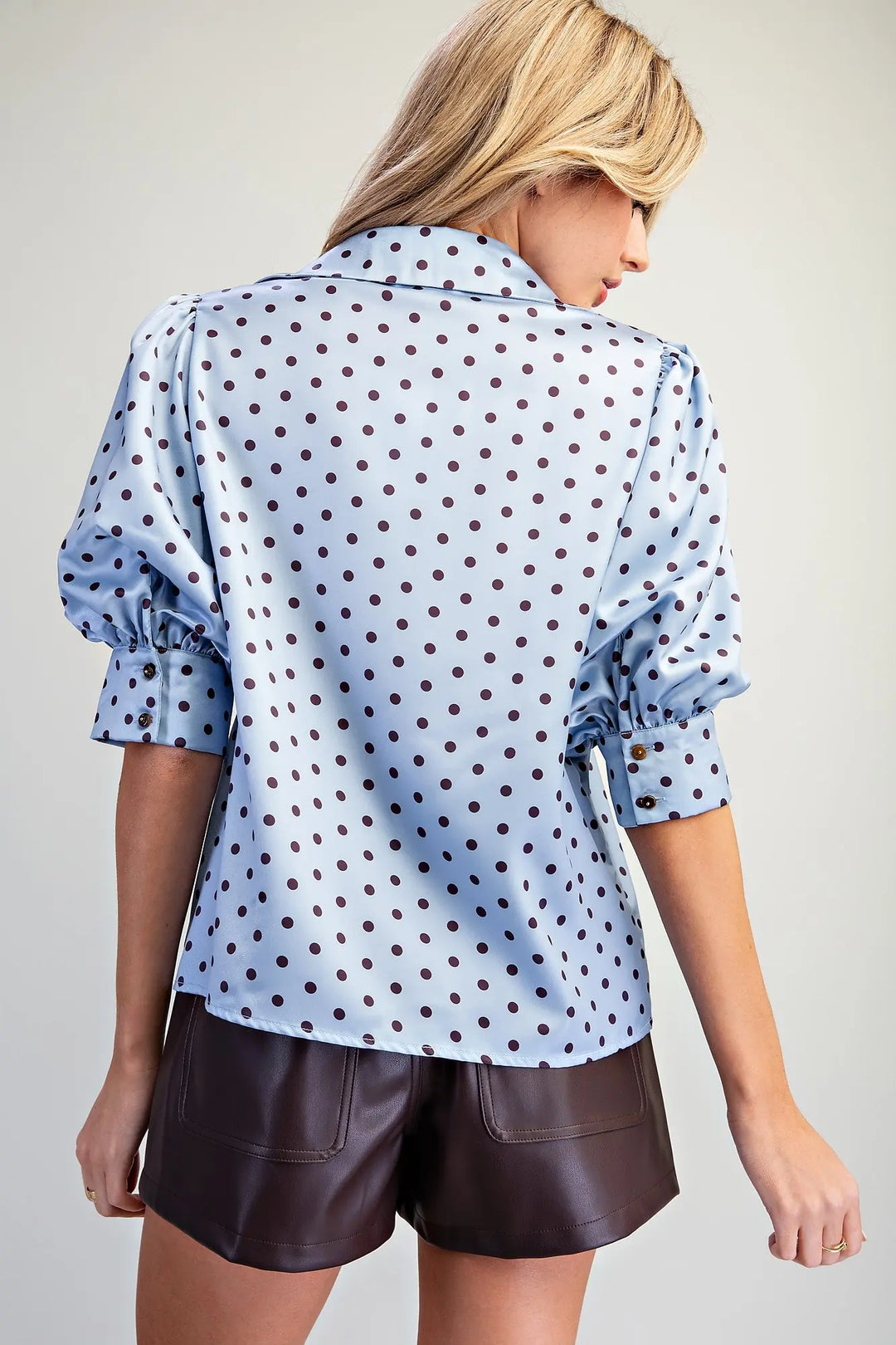 Powder Blue Polka Dot Blouse