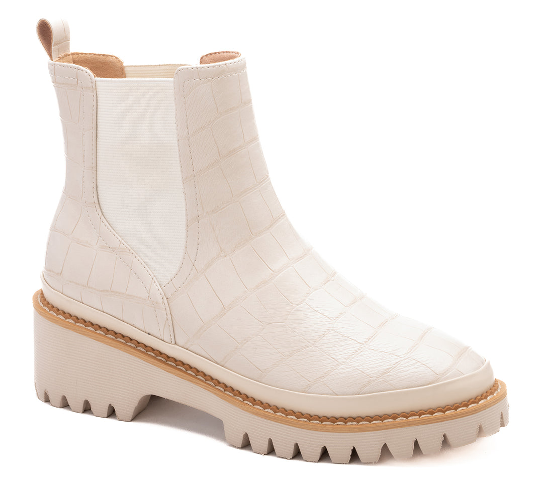 Whatever Boot- Ivory Croc