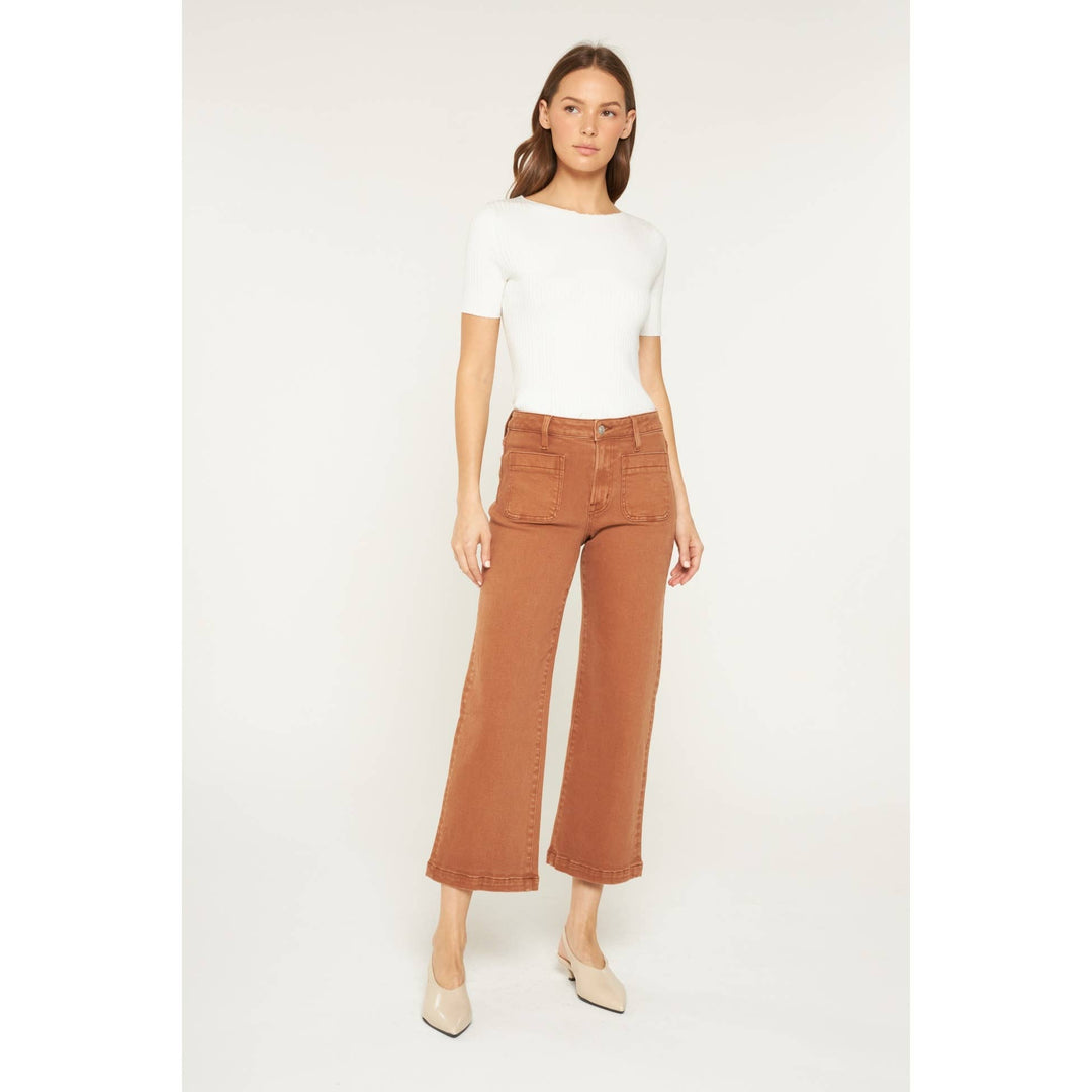 HIGH RISE CROPPED WIDE LEG WITH PATCH PKT