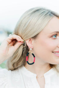 GameDay Glitter Teardrops- Red/Black