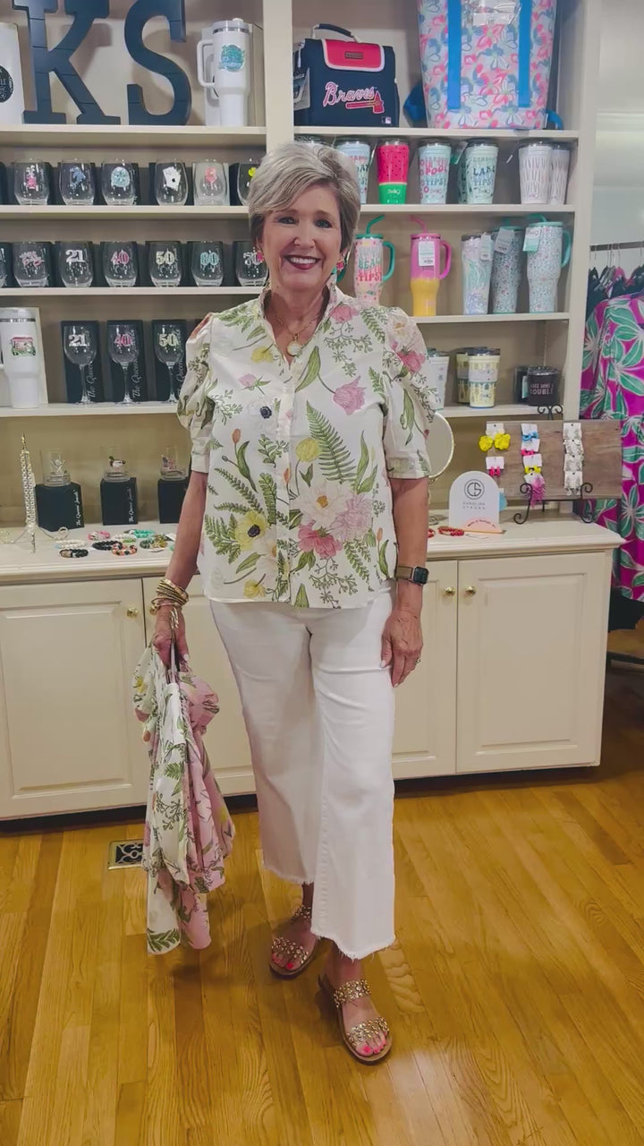 Blooming in Cream Top