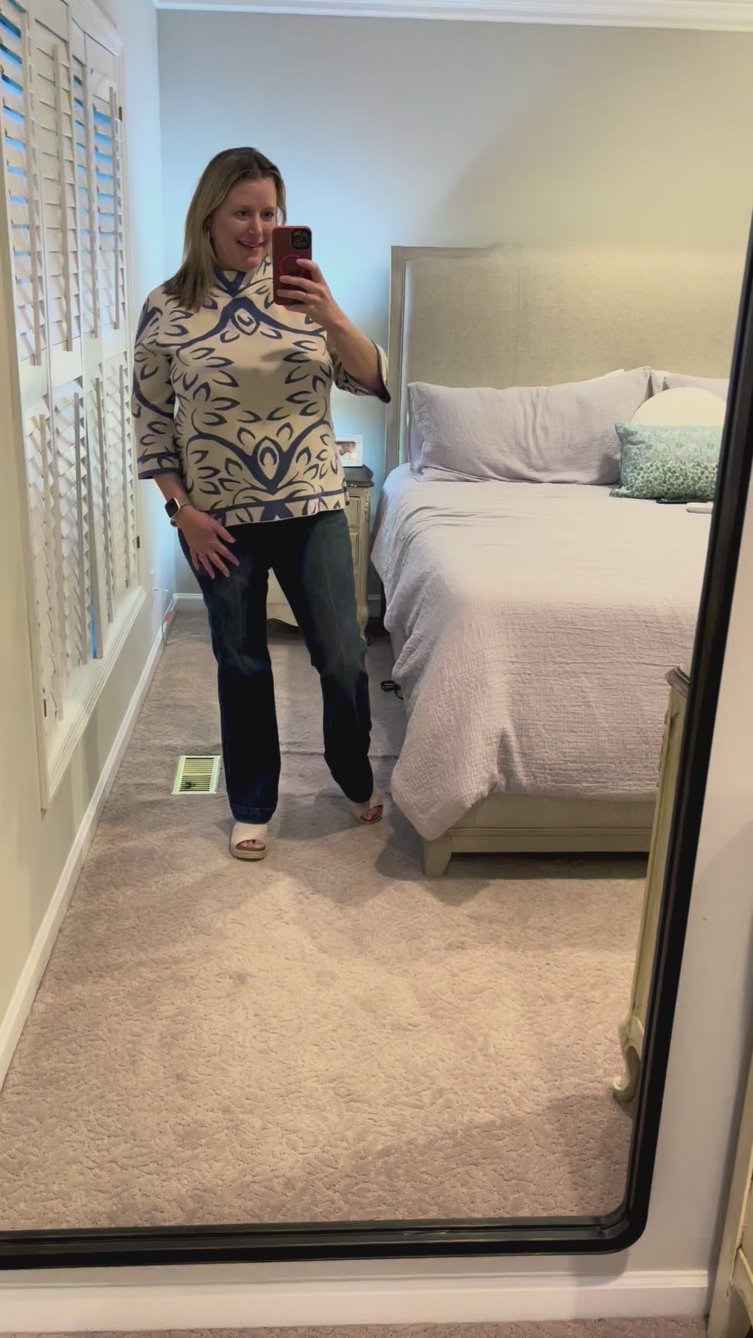 Blue Mirage Jacquard Knit Sweater