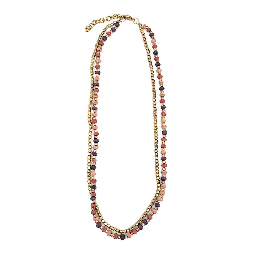 Sachi Mulberry Mix Necklace - Two Short Strands Mixed