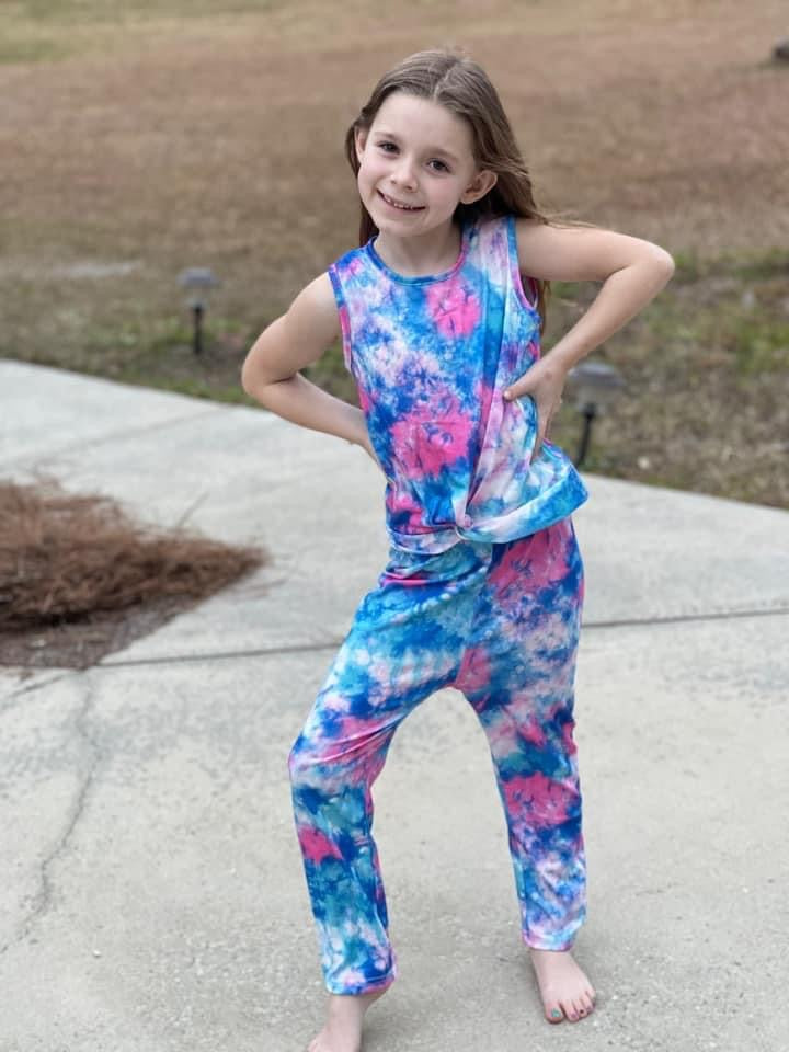 Kids Tie dye tank and pants outfit
