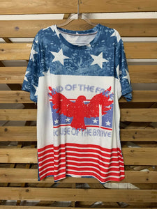Land of the Free Because of the Brave tee