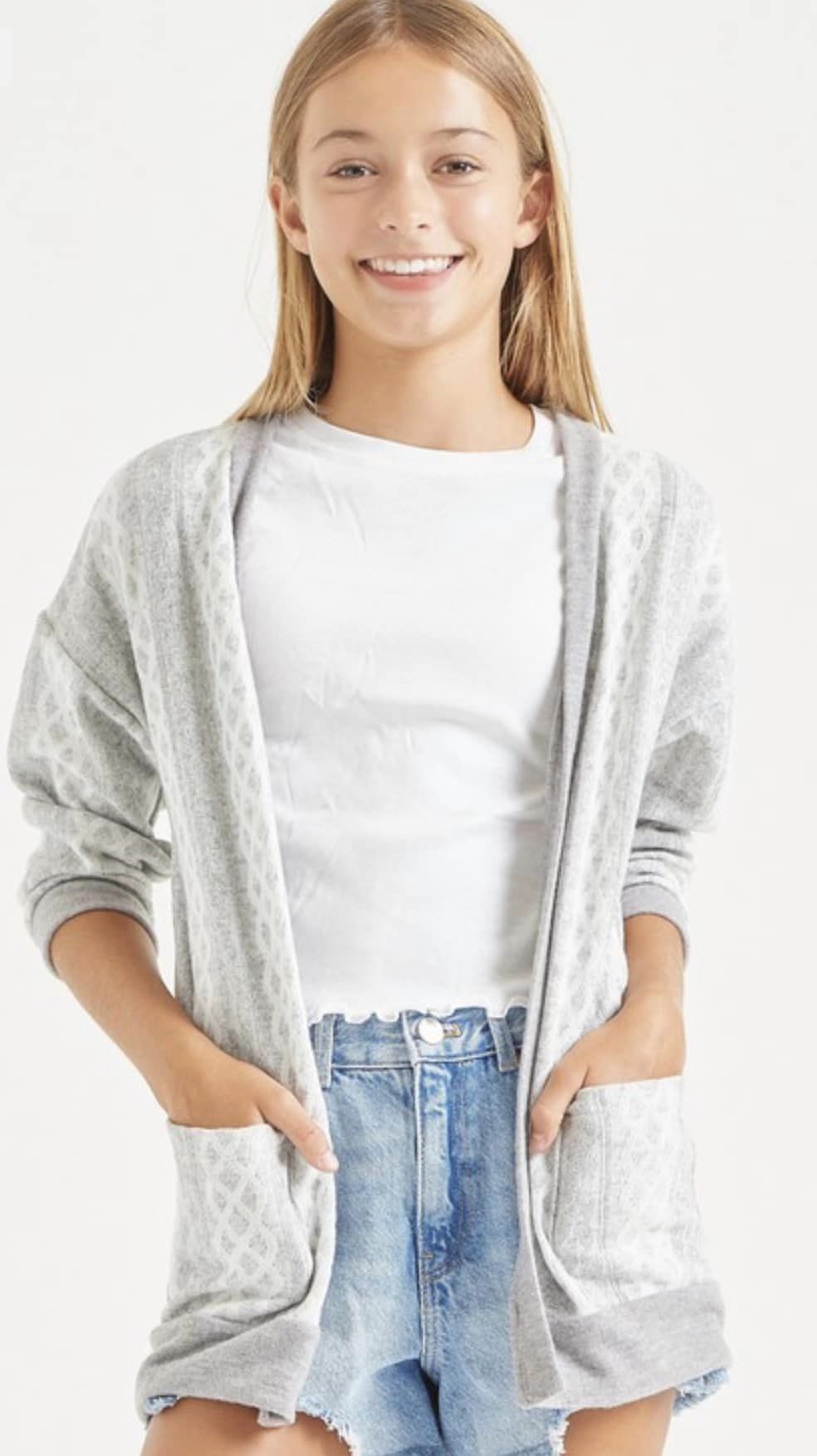 Brushed Cable Knit Cardigan