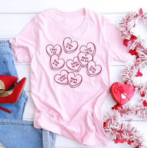 Pink Conversation Hearts tee