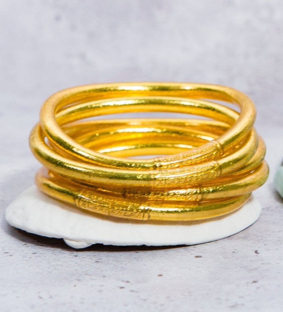 1 Genuine Buddhist Bangle Bracelet - Gold Size S