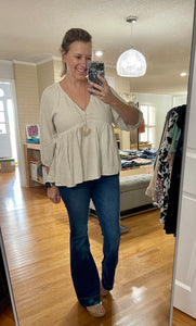 Linen babydoll top