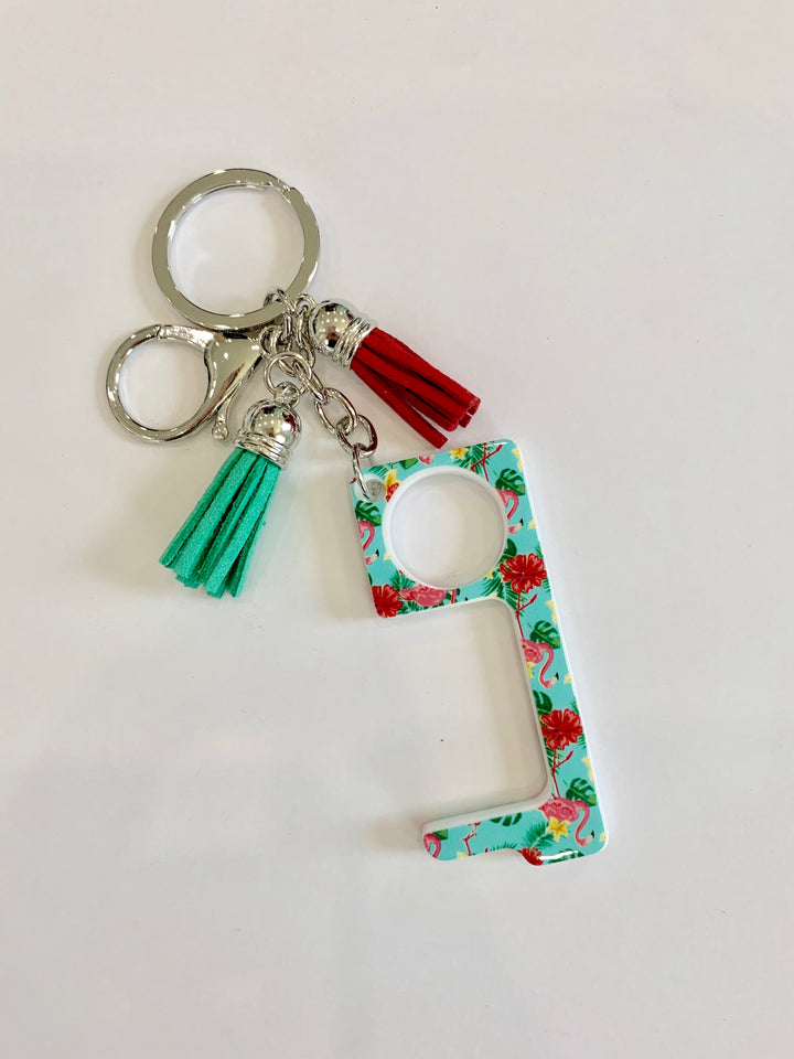 Hands free key ring with tassels
